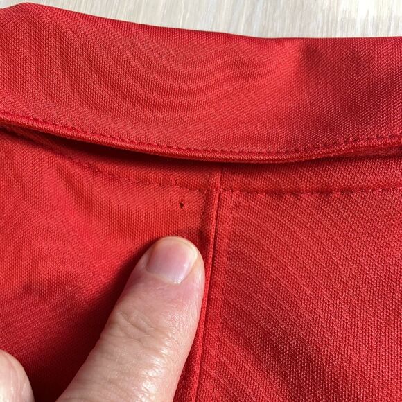 Nike Golf Polo Women's Large Red Dri-Fit Shirt Golfing Attire Sleeve Swoosh Dri - Picture 2 of 15